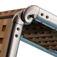 Passerella pieghevole acciaio inox e carabottino con innesto a T stondato