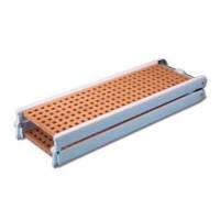 Passerella pieghevole Stargate, profilo ovale alluminio bianco, pianale legno carabottino