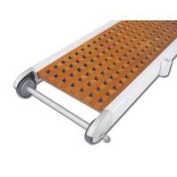 Passerella pieghevole Stargate, profilo ovale alluminio bianco, pianale legno carabottino