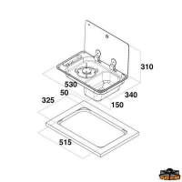 Piano cottura 1 fuoco con coperchio in vetro temperato fum&eacute; intero CAN