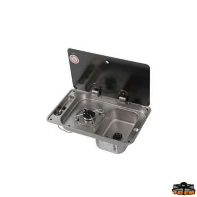 Piano cottura 1 fuoco con coperchio in vetro temperato fum&eacute; intero CAN