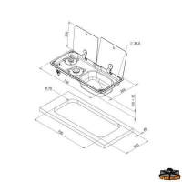 Piano cottura 2 fuochi con coperchio in vetro temperato fum&egrave; in due parti Can