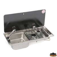 Piano cottura 2 fuochi con coperchio in vetro temperato fum&egrave; intero Can