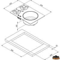 Piano cottura a 2 fuochi con lavello Can