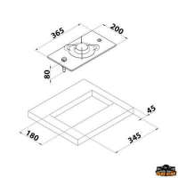 Piano cottura a gas vetro in cristallo da incasso CAN