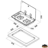 Piano cottura a incasso con coperchio in vetro fume' Can