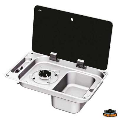 Piano cottura con coperchio in vetro temperato fum&egrave;