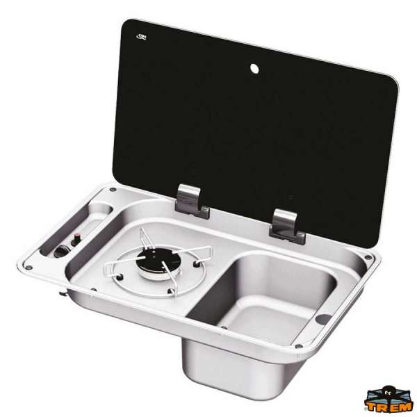 Piano cottura con coperchio in vetro temperato fum&egrave;