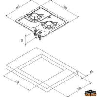 Piano cottura incasso 2 fuochi Can