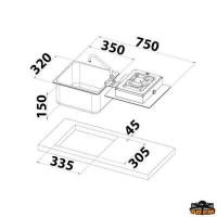 Piano di cottura ribaltabile a cerniera nel lavello CAN LC1710-S-FP