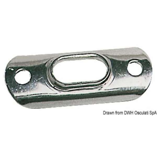 Piastra in acciaio inox con foro ovale rialzato