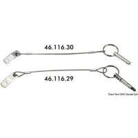 Piastrina inox + cavetto inox Ø 1,6 mm + spina inox