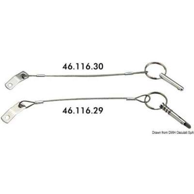 Piastrina inox + cavetto inox Ø 1,6 mm + spina inox