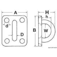 Piastrina rettangolare con anello