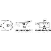 Pinna piatta per Alpha/Bravo/Verado