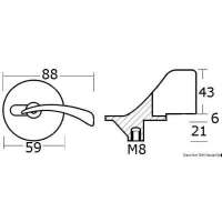 Pinna universale su piastra tonda