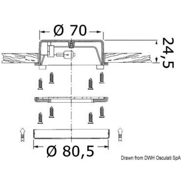 Plafoniera alogena da incasso FORESTI E SUARDI Hydra