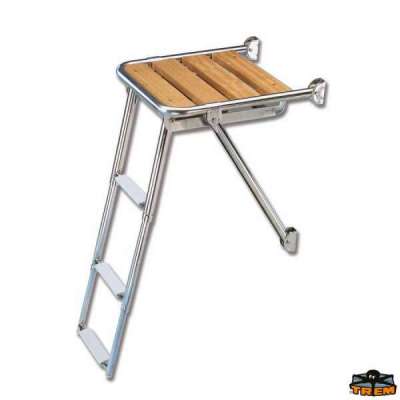 Plancetta di poppa con scaletta 4 gradini estraibile