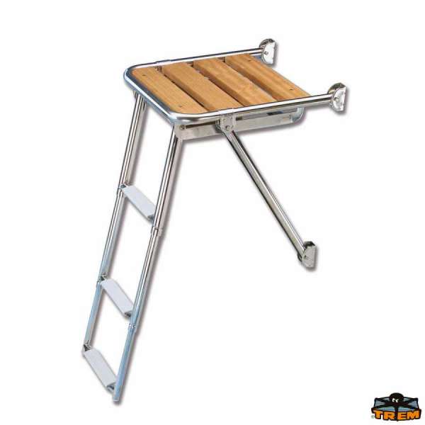 Plancetta di poppa con scaletta 4 gradini estraibile