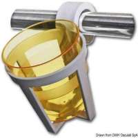 Portabicchieri universali in plastica da installare a scatto su pulpiti o battagliole.