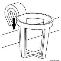 Portabicchieri universali in plastica da installare a scatto su pulpiti o battagliole.