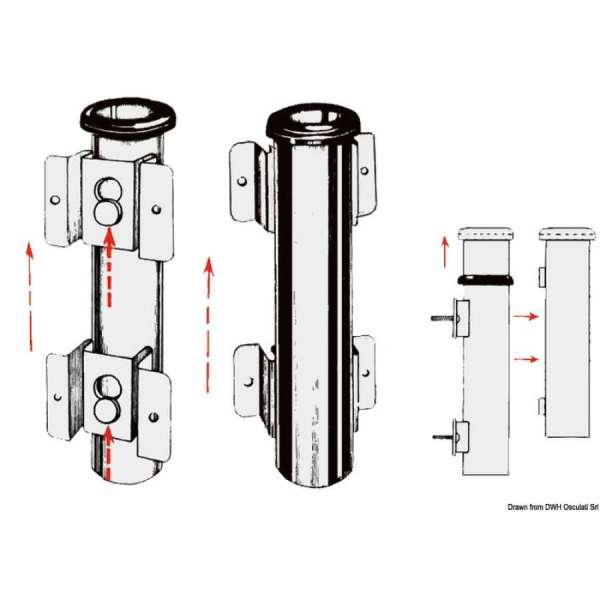 Portacanna a parete sfilabile