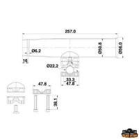 Portacanne con attacco a pulpito e corrimano AISI 316 per tubo 22-25