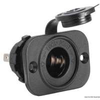 Presa di corrente + spina in policarbonato nero