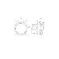 Presa stagna 2P 12/24V. 16A IP67