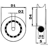 Puleggia in Nylon montata su sfere in Delrin®