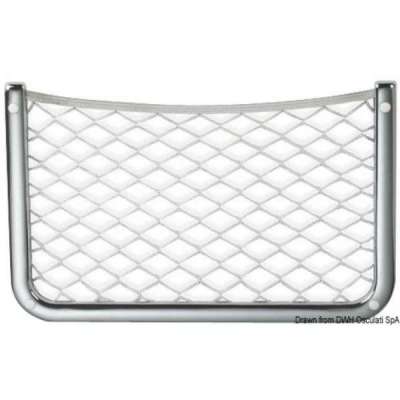 Rete porta oggetti con cornice in ottone cromato