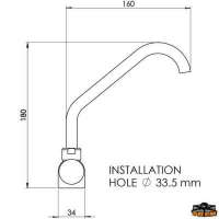 Rubinetto acqua fredda/calda canna alta