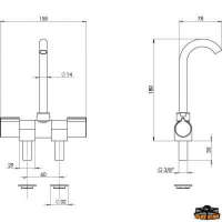 Rubinetto acqua fredda/calda canna bassa