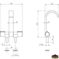 Rubinetto acqua fredda/calda canna piatta