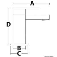 Rubinetto lavello bagno alto Square (da usare con lavelli tipo sporgente)