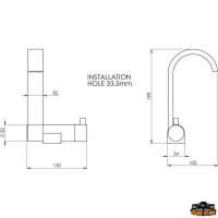 Rubinetto mixer canna piatta