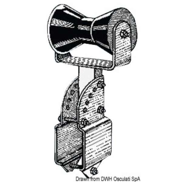 Rullo centrale reggichiglia piccolo con supporto regolabile