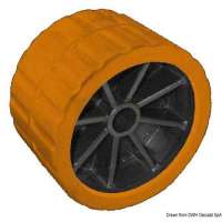 Rullo laterale con anima in tecnopolimero ed esterno in composito polipropilene/gomma