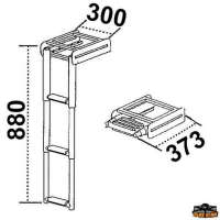 Scaletta da plancetta a scomparsa totale con slittatelescopica