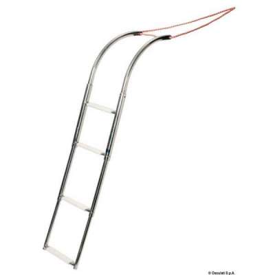 Scaletta universale a 4 gradini per gommoni, telescopica e con bracci pieghevoli