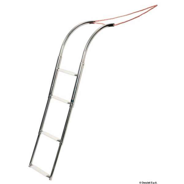 Scaletta universale a 4 gradini per gommoni, telescopica e con bracci pieghevoli