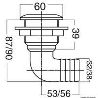 Scarico a mare a gomito 90°