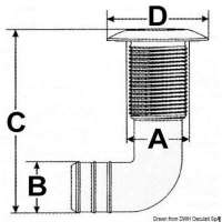 Scarico a mare con gomito 90°