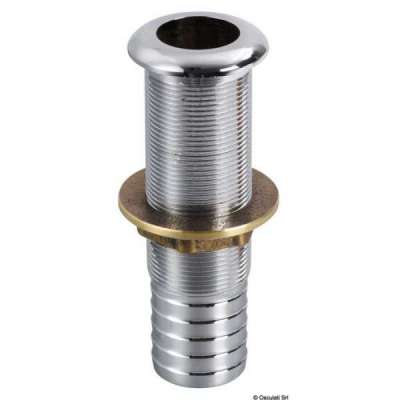 Scarico a mare con portagomma in ottone cromato