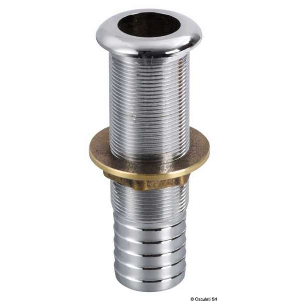 Scarico a mare con portagomma in ottone cromato