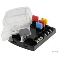 Scatola portafusibili in policarbonato con coperchio trasparente a scatto