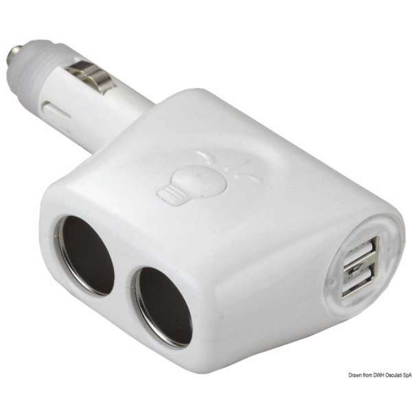 Sdoppiatore di alimentazione + doppio USB