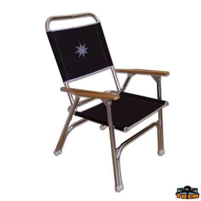 Sedia pieghevole imbottita in alluminio anodizzato Trem