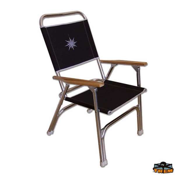 Sedia pieghevole imbottita in alluminio anodizzato Trem