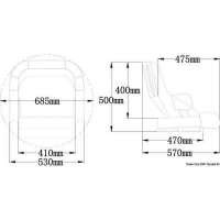 Sedile anatomico imbottito con Flip UP H52R